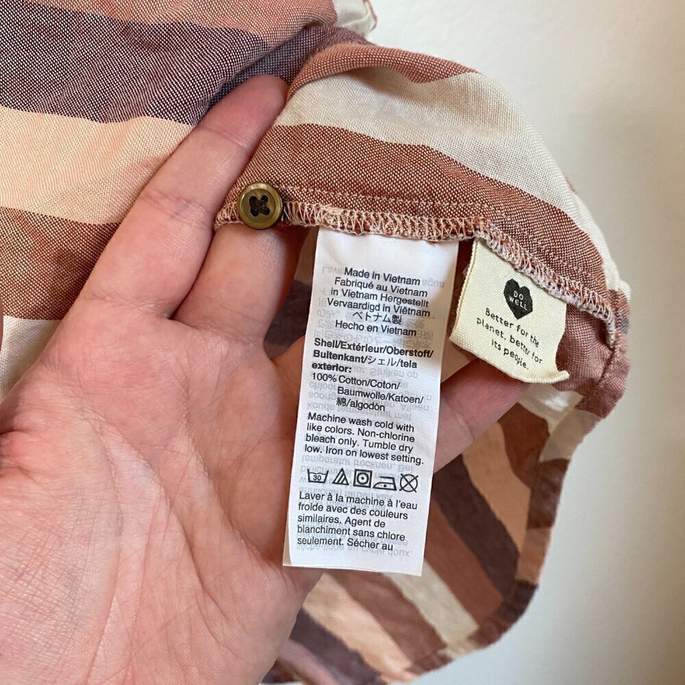 Madewell Striped Blouse in Brown and Cream - Picture 8 of 9